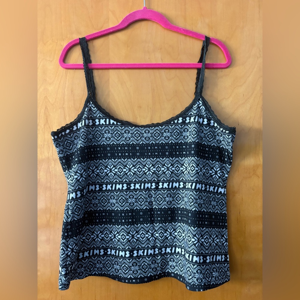 Skims Logo Plush Pointelle Scoop Tank
